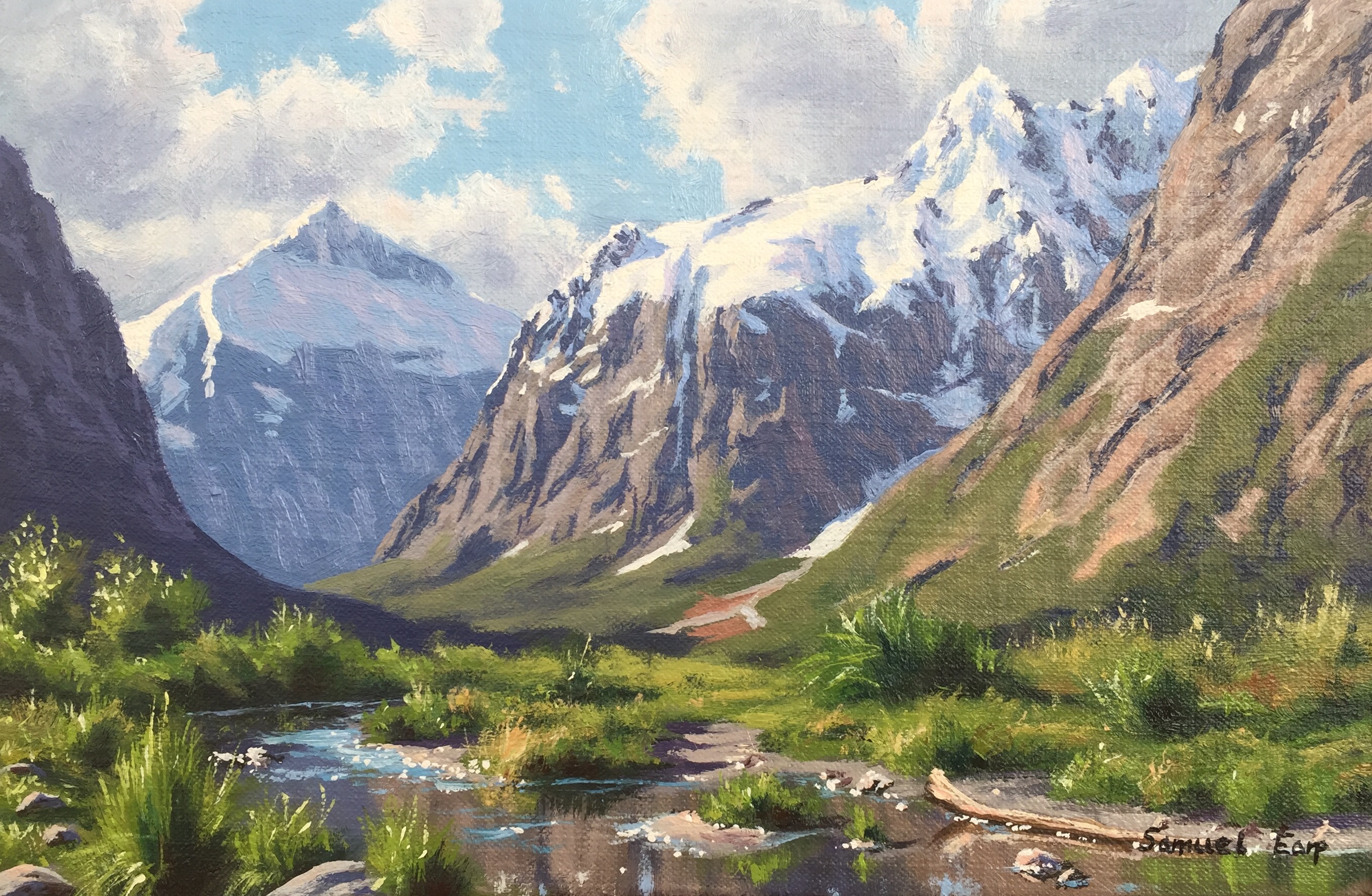 Painting a Small Mountain Landscape - Part 1 - Blocking-In — Steemit